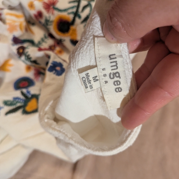 Umgee Cream Skirt with Multicolor Floral Design - Picture 9 of 10